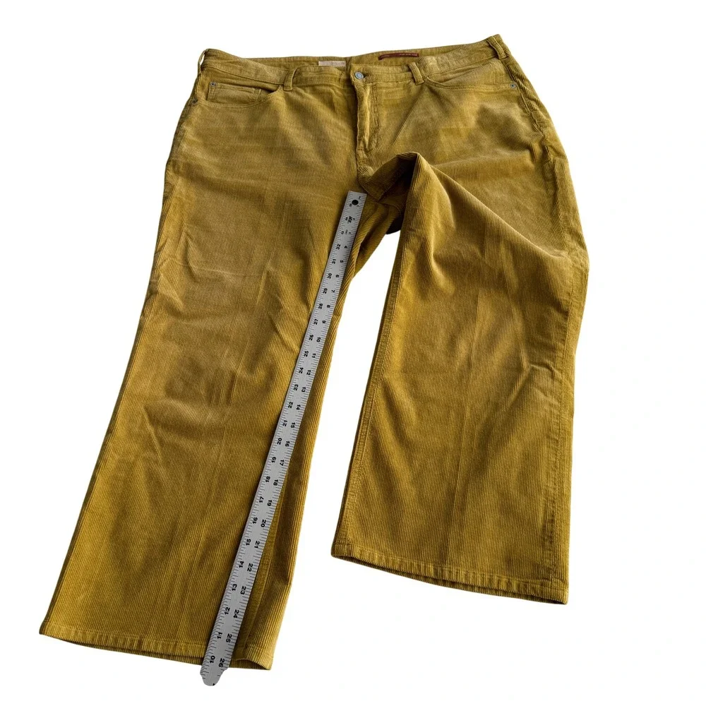Anthropologie Pilcro The Yaya Midrise Cotton‎ Blend Corduroy Gold Crop Pants 18W - Picture 12 of 12